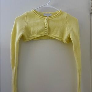 Frankies Bikinis Yellow Cropped Cardigan/Bolero